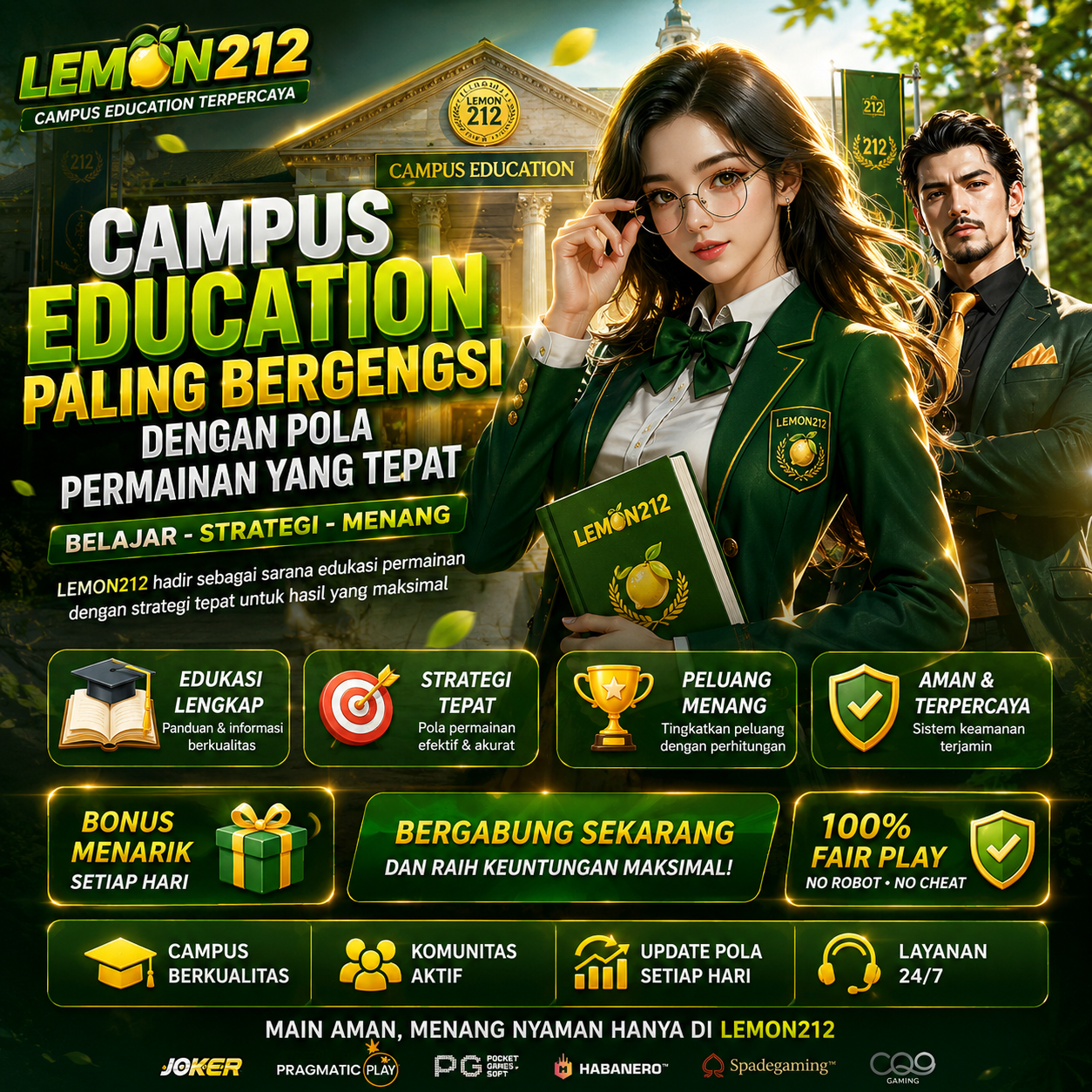 Banner LEMON212 Campus Education dengan pola permainan yang tepat